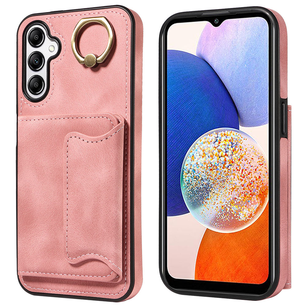 001 For Samsung Galaxy A14 5G A14 4G Ring Kickstand Card Holder Cover Skin-touch PU Leather TPU Phone Case 001 For Samsung Galaxy A14 5G A14 4G Ring Kickstand Card Holder Cover Skin-touch PU Leather TPU Phone Case